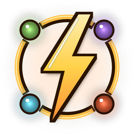 The Blitz MC storm emblem: a gold lightning bolt ringed by four power orbs